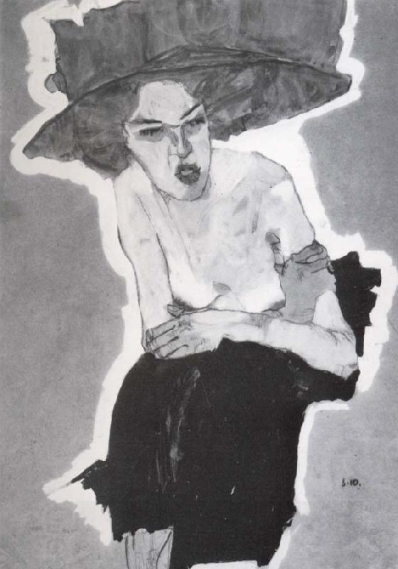 Egon Schiele Mischievous woman oil painting picture